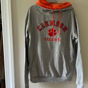 Clemson Tigers Cowl Neck Gray Hoodie